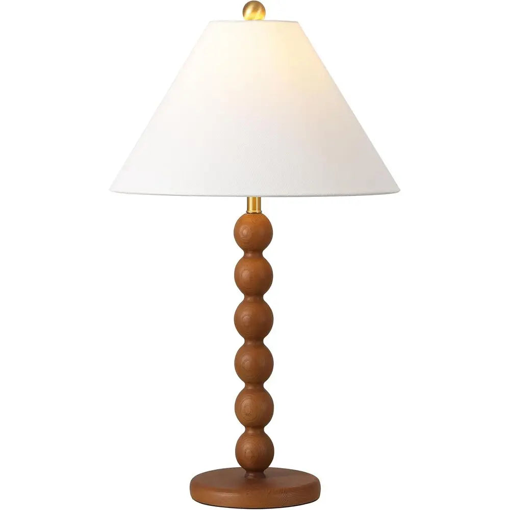 Natural Brown Resin Stacked Ball Table Lamp, 27-inch, LED Bulb Included, Suitable for Bedroom, Living Room, Home Office, Desk, N