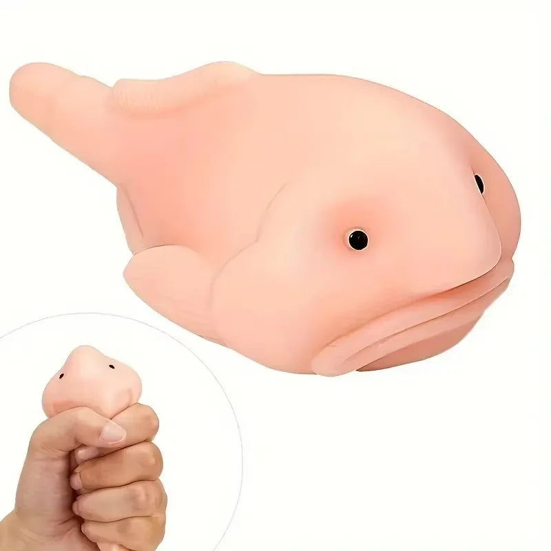 Stress Relief Squishy Soft Blobfish Squeeze Toy, Slow Rising Ugly Fish Desktop Fidget Toy, Anxiety Relief Toy Gift