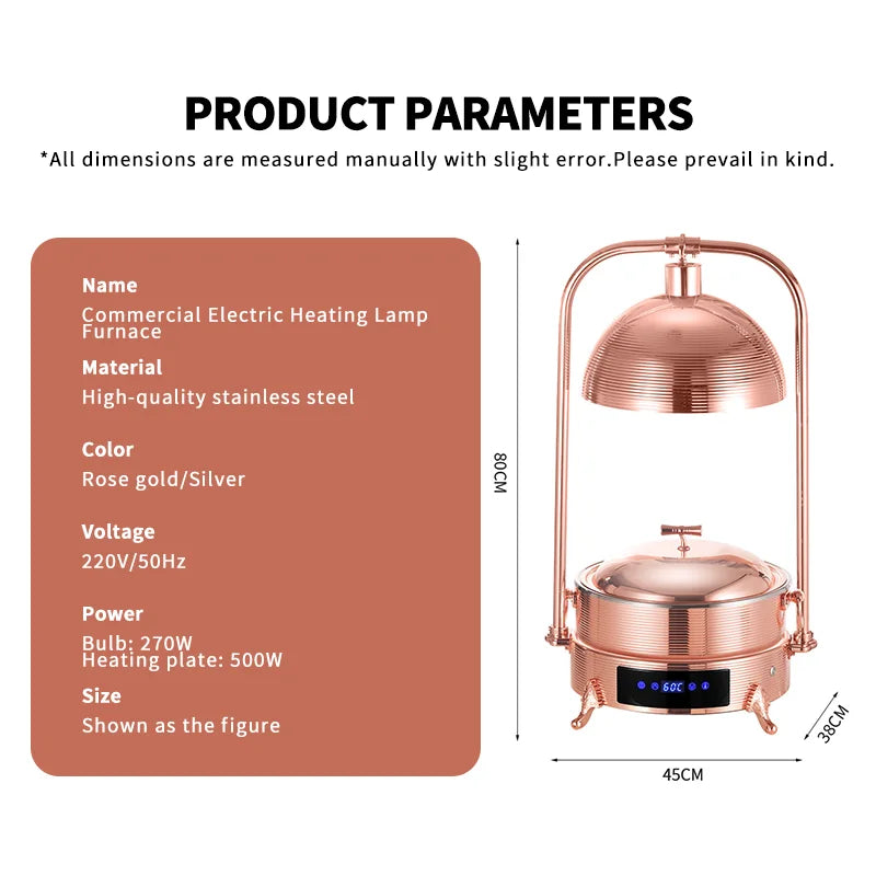 Unique Design Buffet Stove Catering Heat Lamps Electric Food Warming Board Adjustable Temperature Chafing Dishes