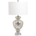 Mercury Silver Crackle Glass 28-inch Table Lamp with LED Bulbs for Bedroom, Living Room, Home Office, and Nightstand
