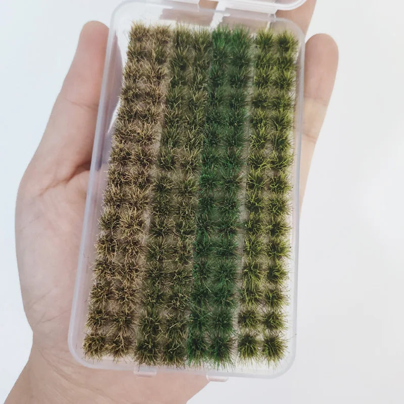 120pcs/box Miniature Grass Cluster Model Kits Vegetation Materials Diy Railway Sand Table Lawn Layout Kit Diorama Accessory