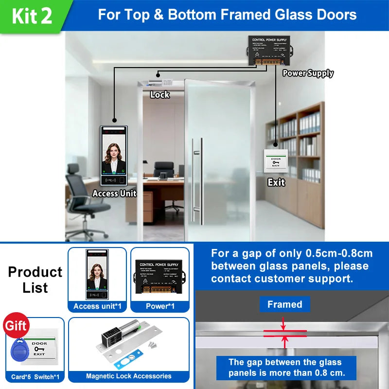 8" Multi-Biometric Access Control & Attendance Terminal - Face Fingerprint Palm Vein, WiFi 4G TCP/IP
