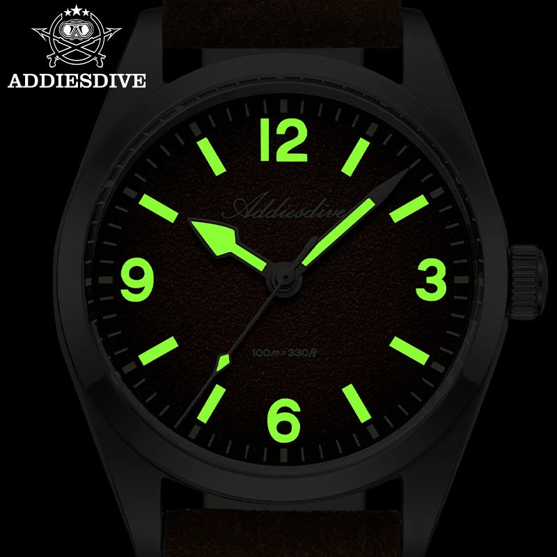 ADDIESDIVE 36MM 200M Waterproof Sapphire Glass Watches C3 Retro Super Luminous 316L Stainless Steel Women's Quartz Wristwatches