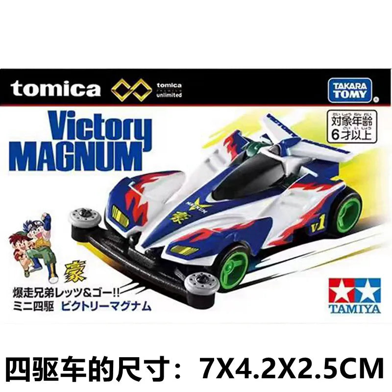 In Stock Original TOMY Tomica Tamiya Mini 4WD Cyclone Magnum 1/64 Alloy Diecast Car Model Toy Gift