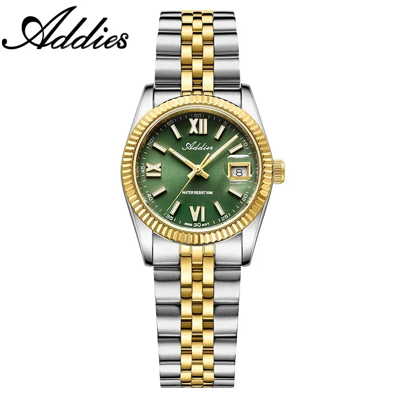 Addies High Quality Luxury Watch for Women Sapphire Glass 316L Stainless Steel BGW9 Luminous 50m Waterproof Ladies Quartz Watch