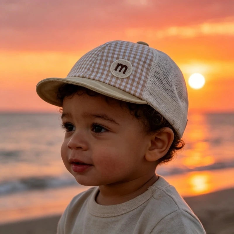 Baby Hat Sun Protection 48-52cm 1-3 Years Boys Toddler Girls Hats Summer Soft Brim Baseball Cap Mesh Breathable Thin Kids Cap