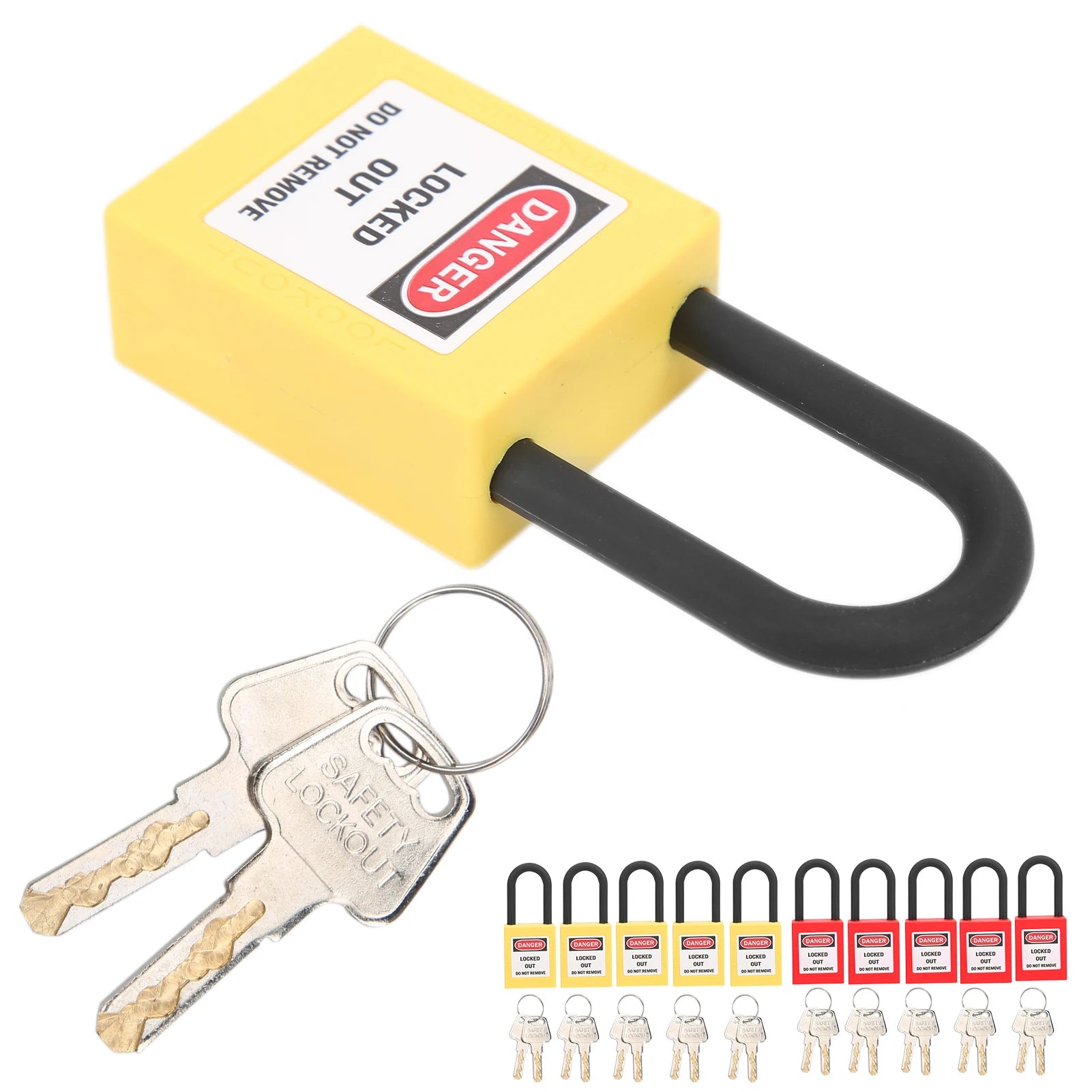 5 Sets 38mm Nylon Dustproof Engineered Safety Padlock Industrial Site Lockout Tagout Security Isolation Lock