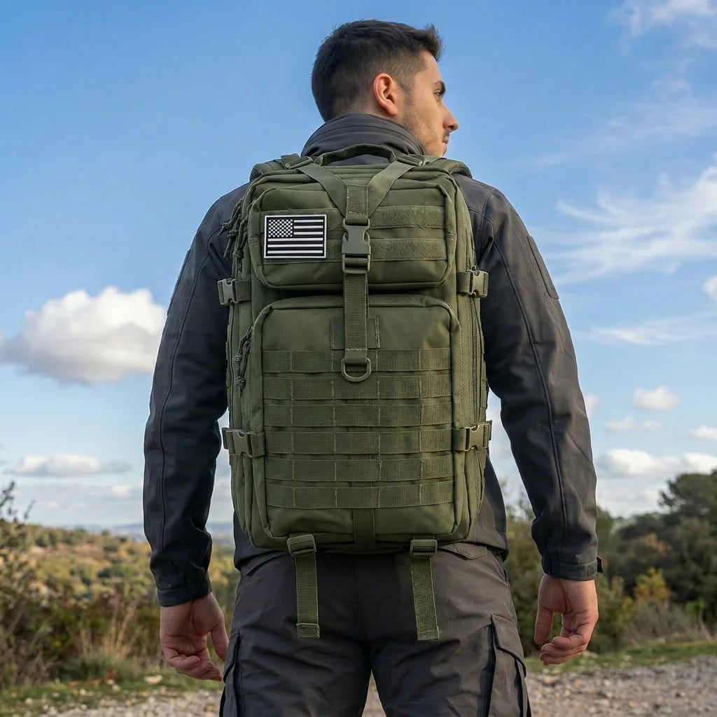 45L Tactical Hunting Backpack Molle Camo Water Resistant Outdoor Field Bag Camping Hiking Trekking Bushcraft Survival Bug Out Bag Large Capacity Rucksack Daypack Men Women Hunters Durable Wear Resistant Heavy Duty Multi Pocket Trail Wilderness Hunting
