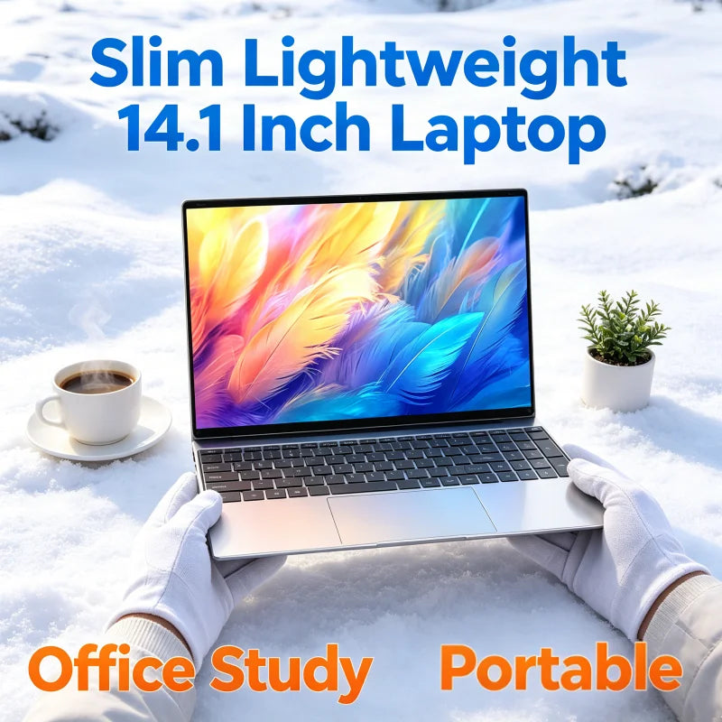 2026 New 14.1 Inch Ultra Thin Laptop Win11 Intel Core I7-8650U 16GB 32GB DDR4 RAM 2TB SSD Portable Business Office Notebook PC