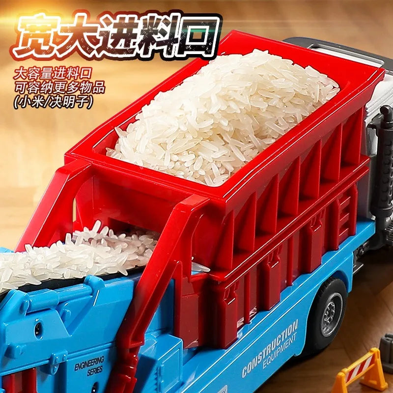Electric Sand Transport Truck Conveyor Belt Dump Body Simulated Construction Engineering Vehicle Desktop Display Collection Gift