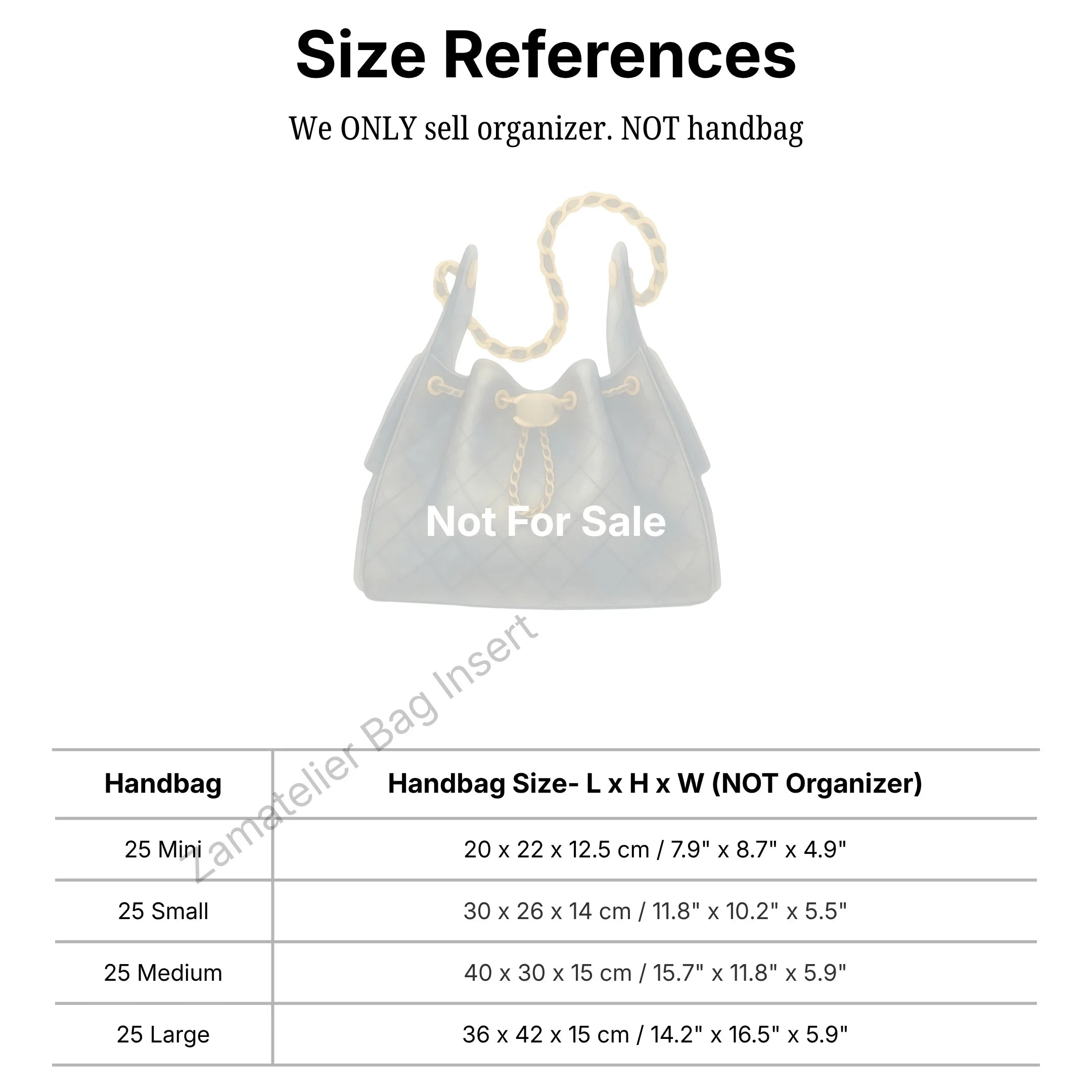 Custom Made Silk Insert for CC 25 Hobo Bag Mini/Small/Medium/Large, Premium Purse Organizer Satin Organiser, Liner Base Shaper