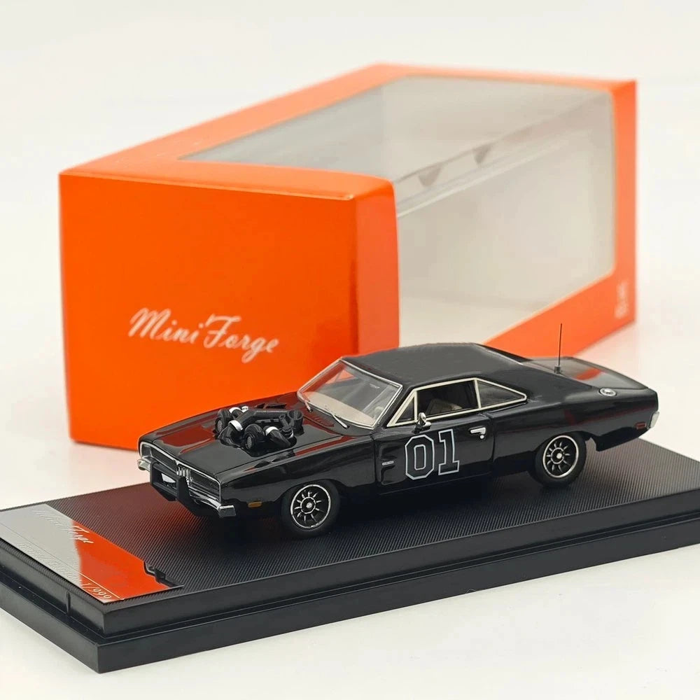 Mini Forge 1:64 For 1969 Charger General Lee Exposed Blown V8 Diecast Model Car Limited Edition Rare Collection Miniature Gifts
