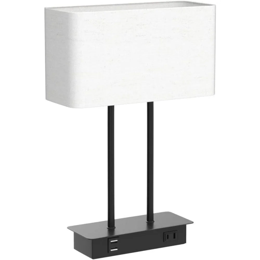 Touch Control Table Lamp with USB Charging Ports, 3-Way Dimmable, Modern Nightstand Lamp for Bedroom, Living Room, Office