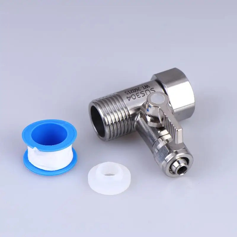 【xxx】1 Set Tap Tee B Cold Hot Water Pipes Home Accessories 1/2" To 1/4"3/8" With Shut-Off Ball Valve RO Feed Water Adapter[S14]