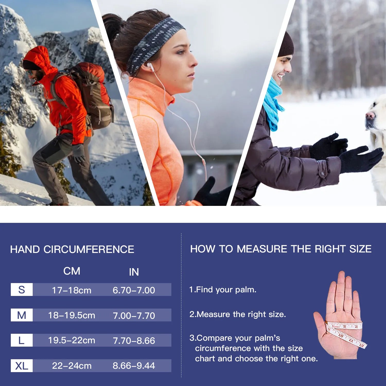 Winter Cycling Gloves Men Women Waterproof Windproof Touch Screen Bike Warm Gloves Cold Weather Running Sports Hiking Ski Mitten