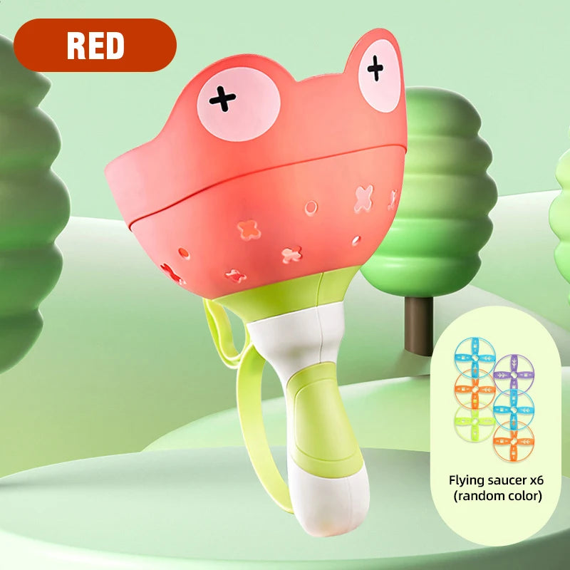 Childrens Toy HandThrow Catch Frisbees Frog Catapult Outdoor Game Set Toy for Garden Party Birthday and Holiday Gifts