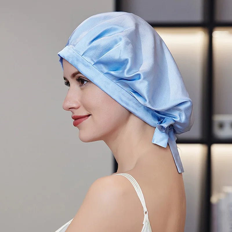 100% Silk Bonnet For Women  Mulberry Silk Turban For Hair Sleeping Night Cap Hair Loss Sleep Natual Pure Silk Hair Wrap Headwrap