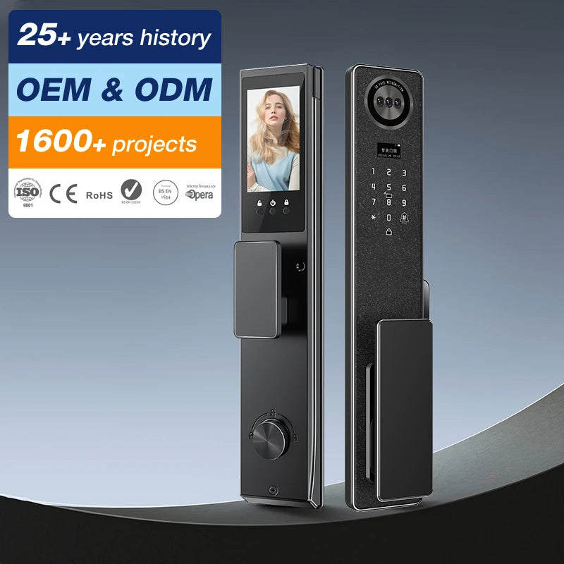 3D Face Ai Smart Voice Interaction Door Lock Tuya Wifi Fingerprint Cerradura Inteligente Digital Door Lock With Camera for Home