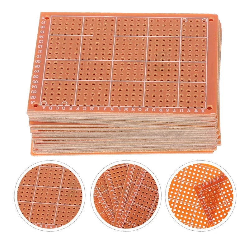 10PCS PCB Breadboard 5*7cm Universal DIY Circuit Board Solder Finished Protoboard Single-Sided Yellow PCB Board