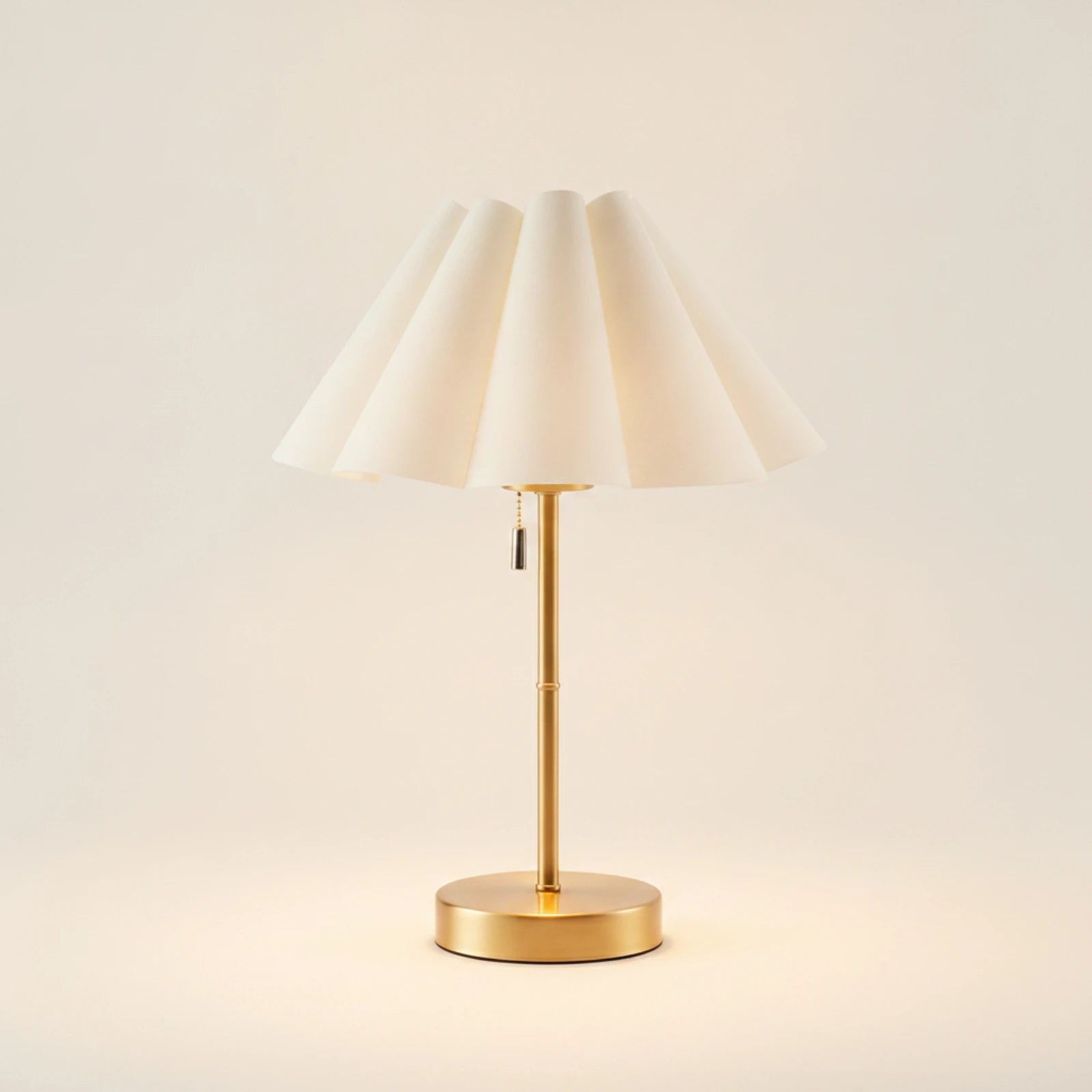 Table Lamp with Pleated Shade Compact Rechargeable Table Lamp Warm Glare-Glare-Reducing for Readers, Nightstand, Bedroom