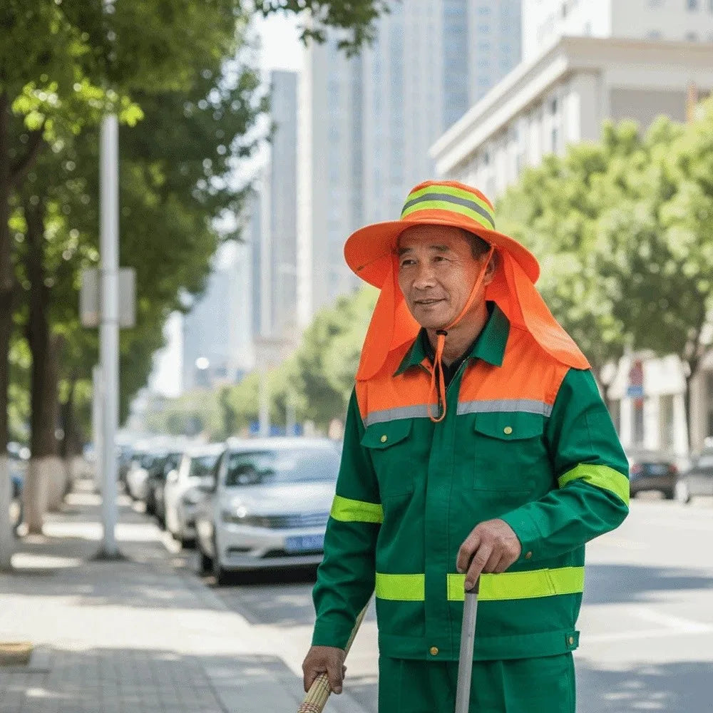 Adjustable Design Reflective Sun Hat UV Protection Sun Protection Anti-UV Bucket Hat Neck Shawl Large Brim