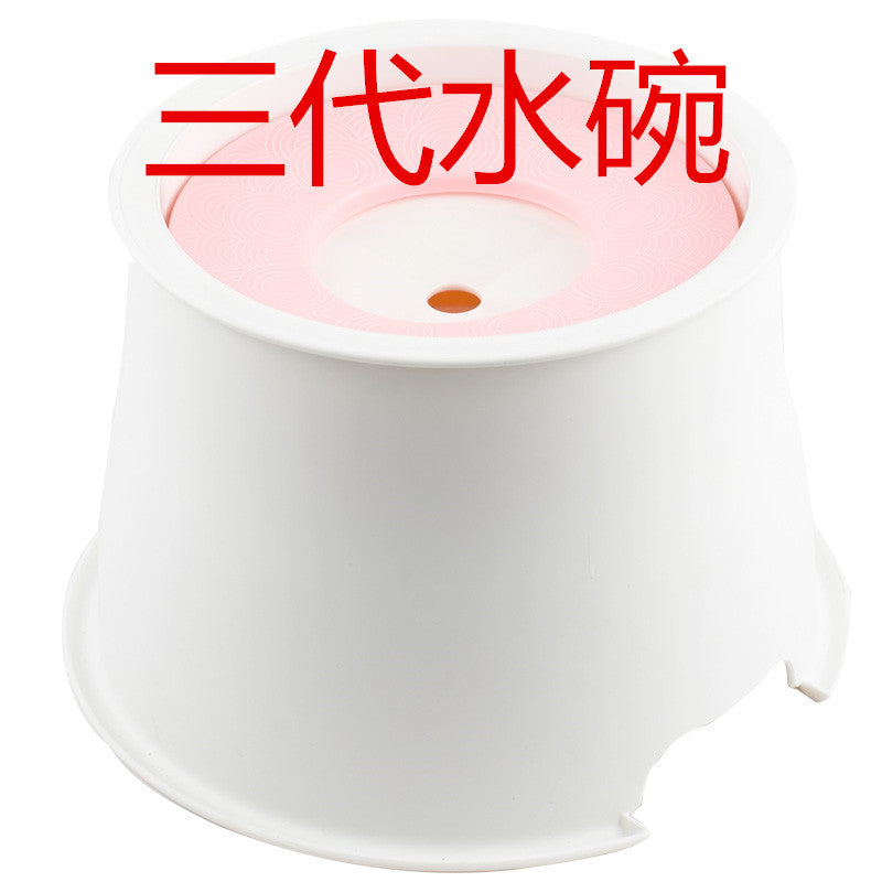 Pet non-wet mouth water bowl dog drinking water splash-proof floating bowl large capacity automatic water dispenser factory in stock wholesale