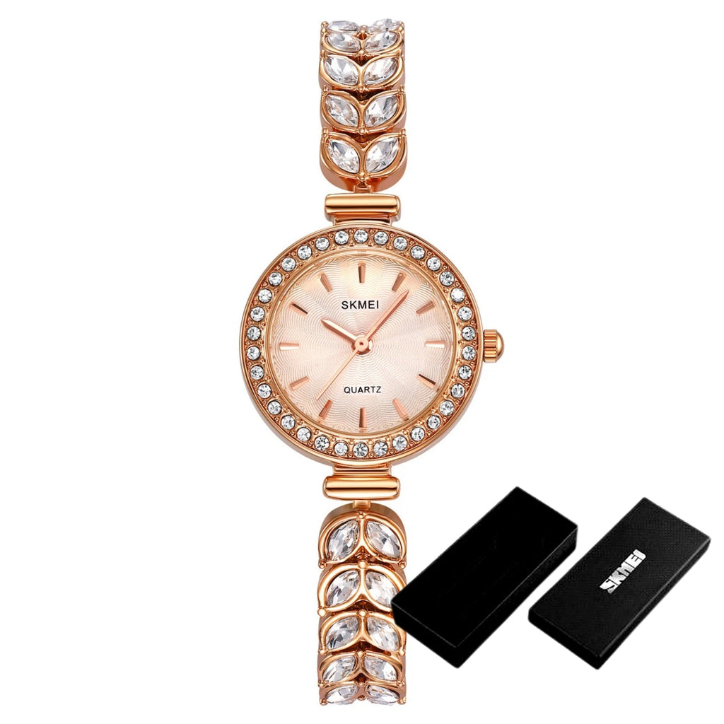 2547 Lady Diamond Quartz Watches Women Fashion Waterproof Stainless Steel Innovative Girl Wristwatches Clock Reloj Mujer