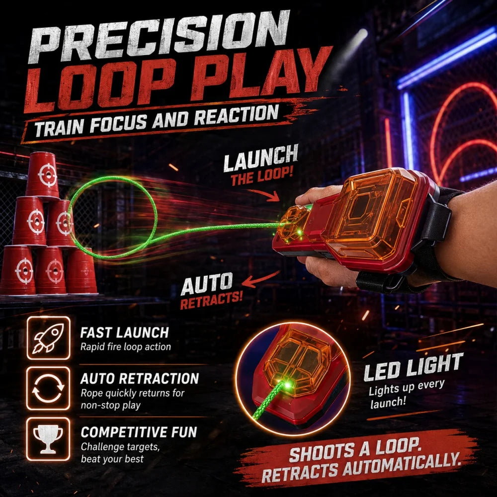 Spider Silk Rope Launcher Auto Retractable Wrist Toy Creative Cosplay Battle Game Luminous Loop Shooting Gift