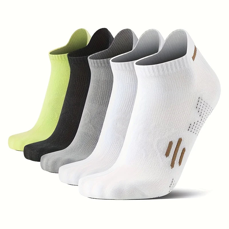 5/10 Pairs Summer Men's Athletic Ankle Socks Breathable Mesh Thin Sports Socks for Running Basketball Cycling