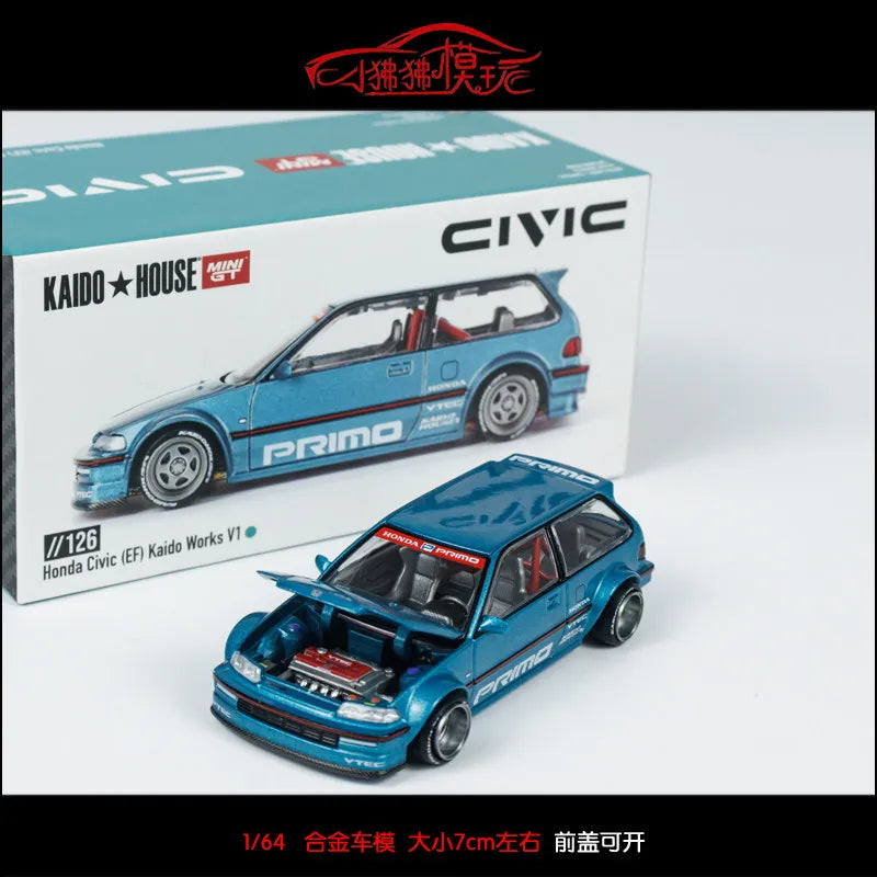 MINI GT 1:64 KAIDO 1:64 House BMW M3 E30 Works EF Car Model R33 R34 Alloy Car Model,  Adult Collectibles,Male Toys.