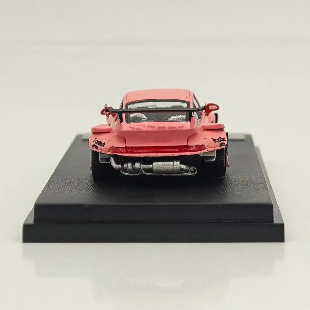 SW 1:64 for 993 Rauh-Welt Begriff #98 #91 Matte Pink/Green Diecast Model Car Miniature Limited Collection Toy Vehicle Models