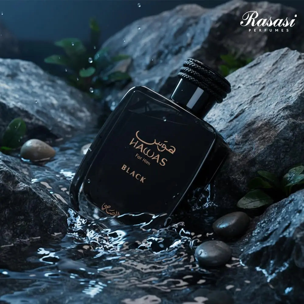 Original Arabic Perfume RASASI HAWAS BLACK For Men Eau De Parfum Hair and body spray 100ML Arabian women's perfume Eastern-Middle Eastern fragrance long lasting fragrance Cologne Pheromone Portable