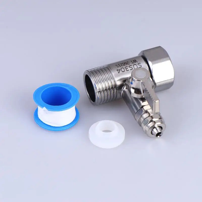 【xxx】1 Set Tap Tee B Cold Hot Water Pipes Home Accessories 1/2" To 1/4"3/8" With Shut-Off Ball Valve RO Feed Water Adapter[S14]