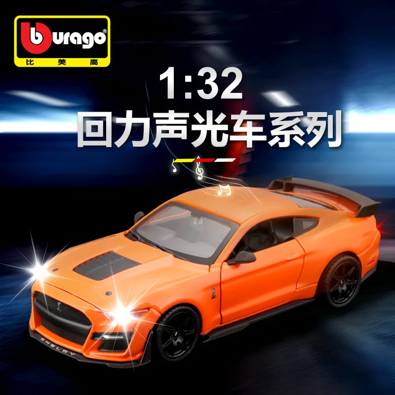 Bburago Alloy Car Model For Collector Bburago1:32 Rafa Supercar Mustang Pullback Sound And Light Version Alloy Simulation Car Mo