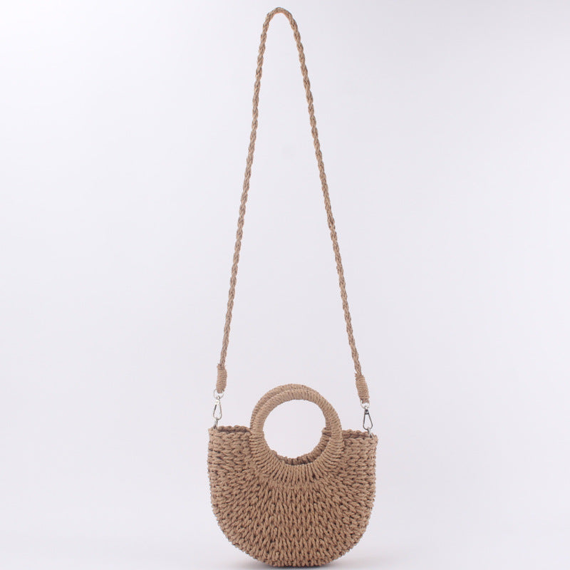 A generation of new paper rope small fresh hand carry cross-body dual-use woven bag holiday beach bag women's bag