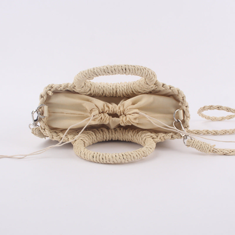 A generation of new paper rope small fresh hand carry cross-body dual-use woven bag holiday beach bag women's bag