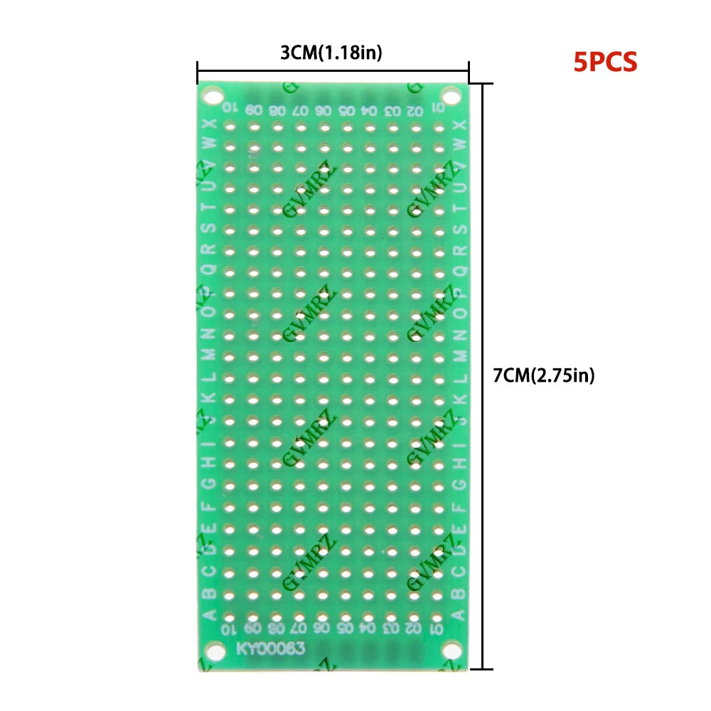 Single Sided Green PCB Prototype Board Universal Through Hole Perfboard for DIY Electronic Projects