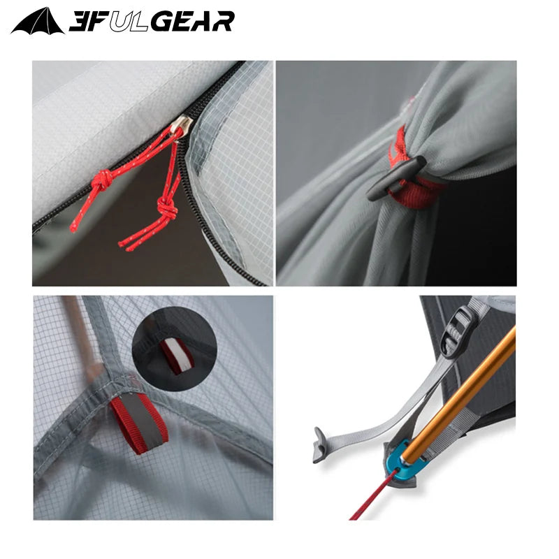3F UL GEAR 1 Person Camping Tent Ultralight Waterproof Outdoor Travel Tent 15D Silicone Cycling Backpacking Hiking Tent With Mat