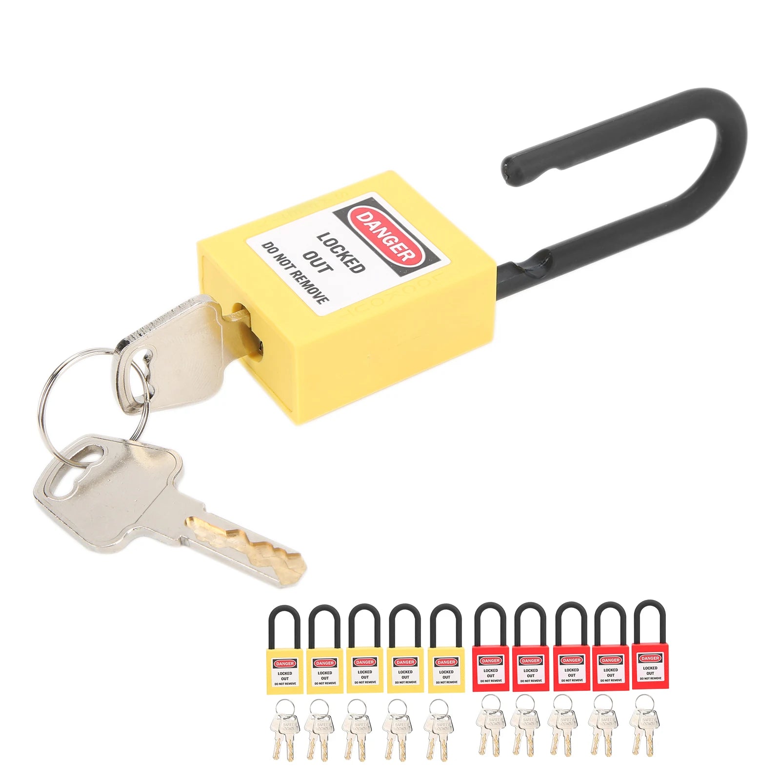 5 Sets 38mm Nylon Dustproof Engineered Safety Padlock Industrial Site Lockout Tagout Security Isolation Lock