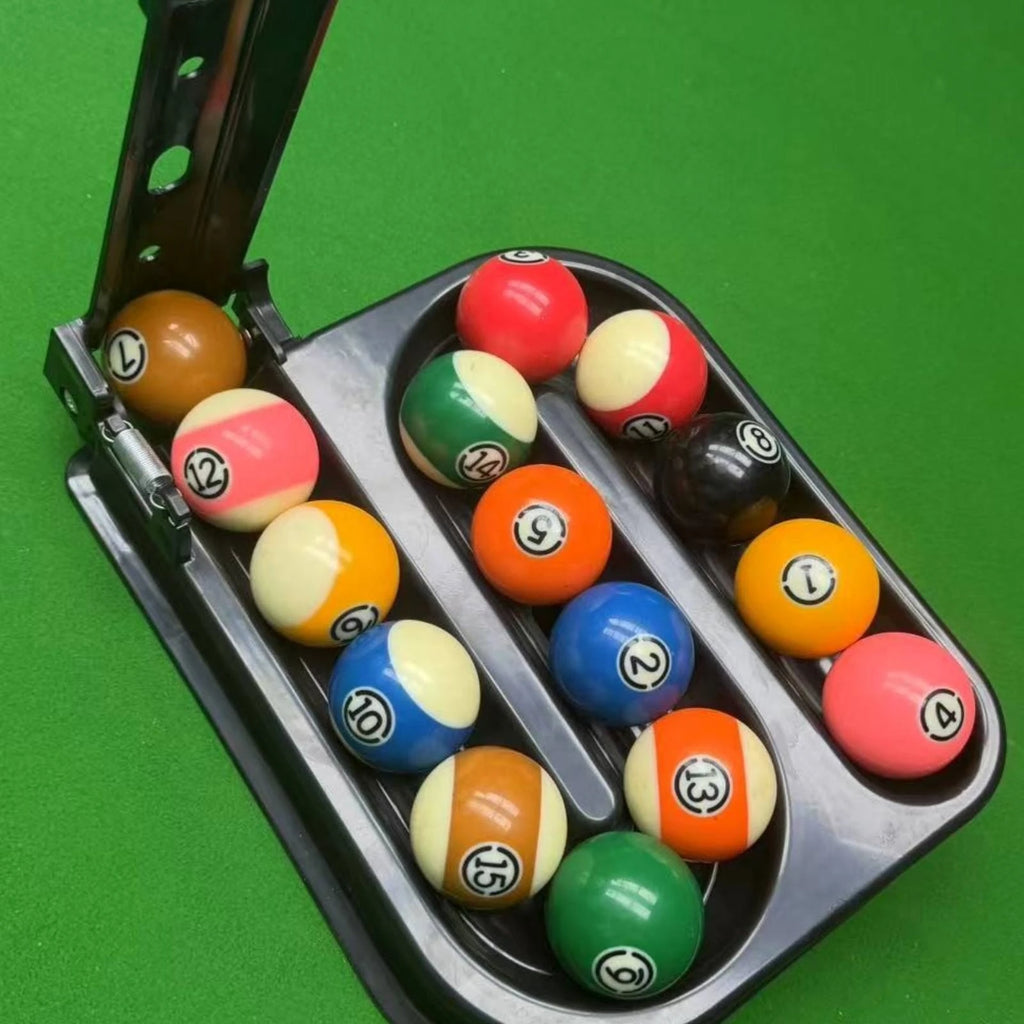 Billiard Rack with Guide Arm Molded Ball Setup Template Billiard Ball Rack Consistent Glossy for Beginners, Solo Practice