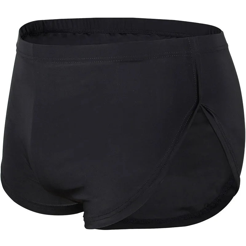 Men's Aro Pants Elasticity Ice Silk Cool Feel Quick Dry Oose Comfy Sports Boxer Shorts Side Fork Mid-waist Casual Home Sleepwear