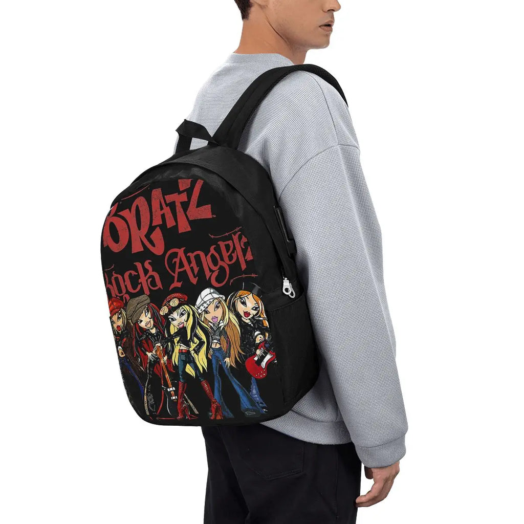 Bratz Rock Angelz Group Shot Backpack Travel Notebook Bag Computer College Student School Bag Laptop Shoulder Bags for Men Women