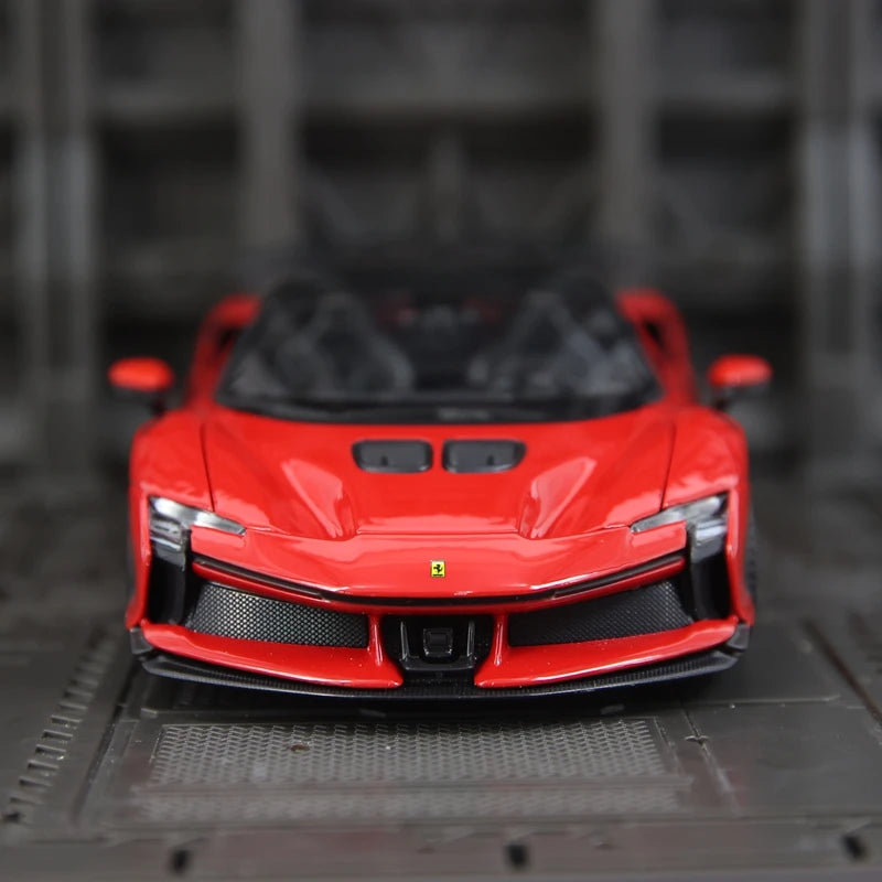 Bburago 1:24 simulation Ferrari SF90 XX Stradale alloy car model, doors and trunk can be opened rich in details, finely crafted
