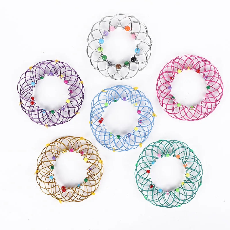 Adult Children Anti-Stress Toy Mandala Decompression Variety Flower Basket Thirty-Six Softened Steel Ring Fidget Puzzle Gift