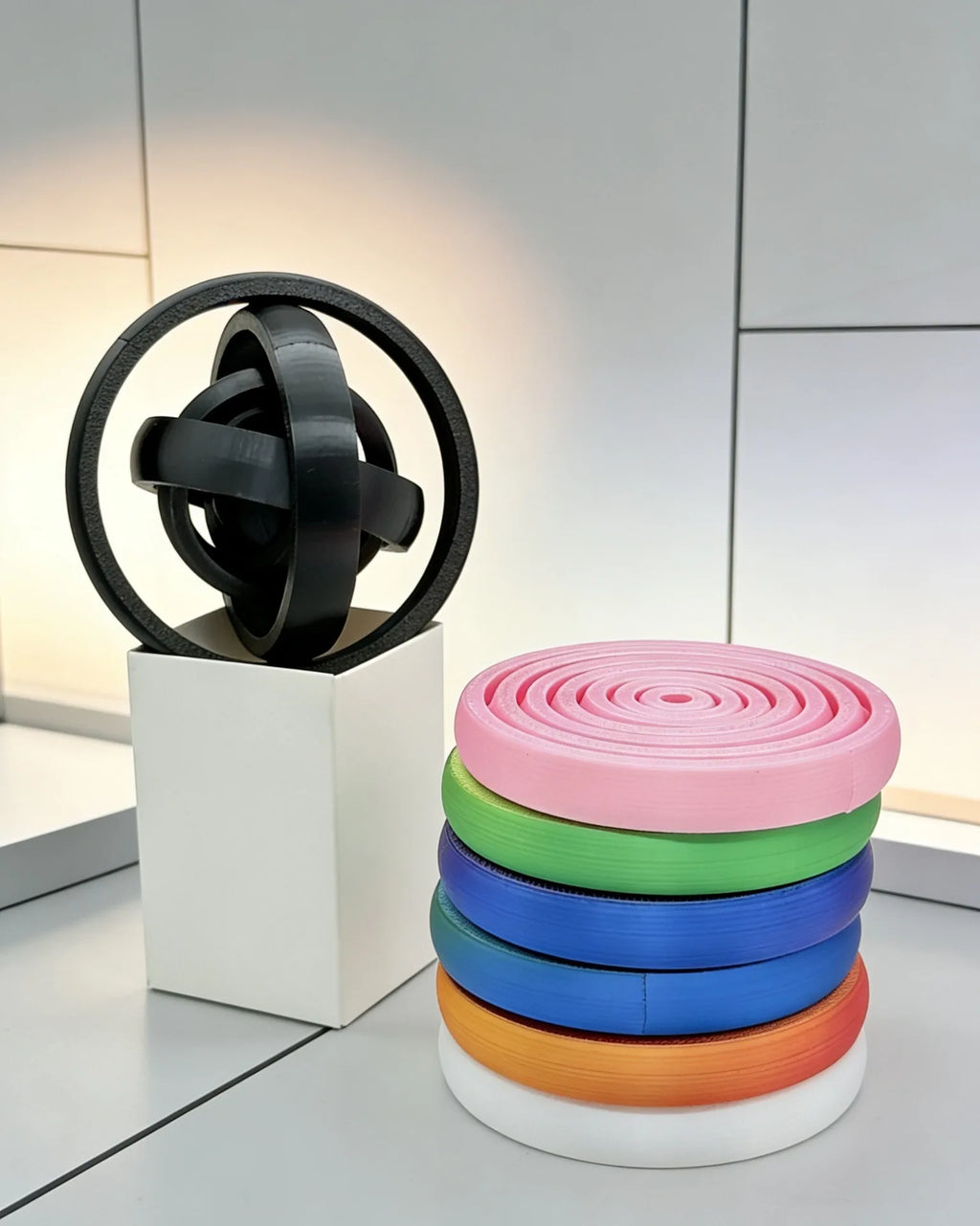 3D Printed Novelty Spinning Finger Ring, Adult Fidget Toy, Mini Creative Finger Spinner, Featuring Rotational Gyroscope Design