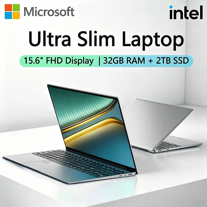 Versatile Tough 15.6" Intel I9-9900 Windows11 Notebook 32GB DDR4 2TB SSD Portable Office Gamer PC