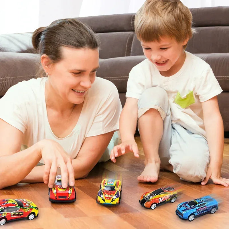 High Quality Diecast Alloy Pull-Back Toy Car Set for Kids, Heavy-Duty Metal Mini Racing Vehicles, No Battery Required Pocket Stunt Cars for Boys 3+