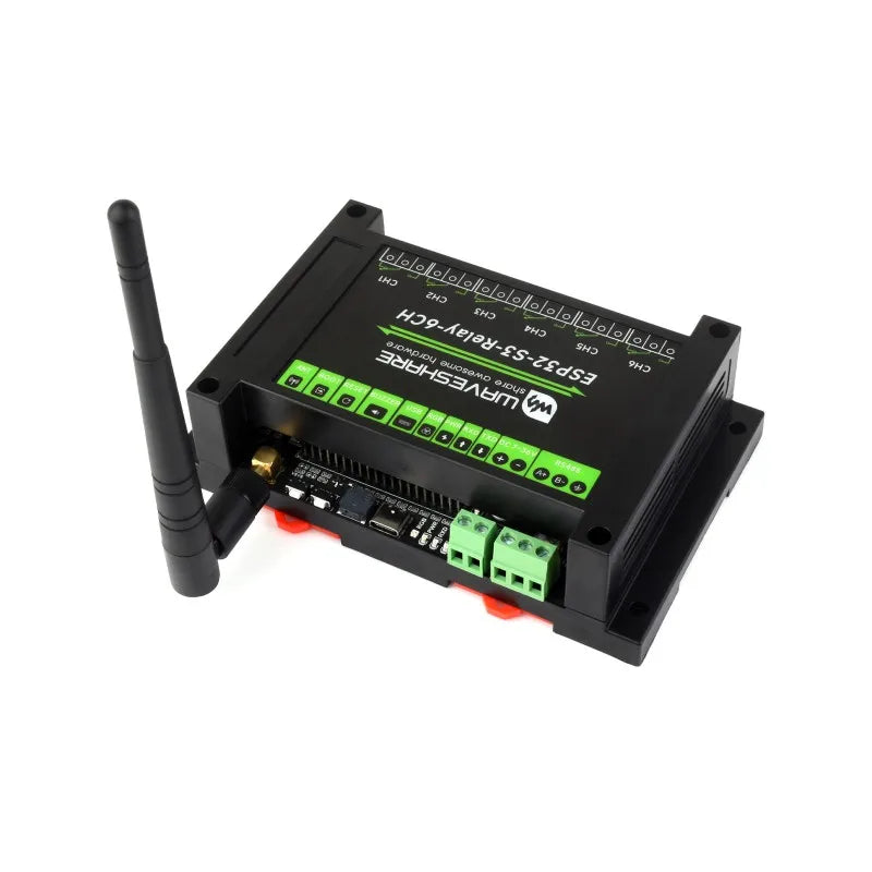 Industrial 6 relay Channel ESP32-S3 WiFi Relay Module Supports WiFi Bluetooth RS485 control Onboard RS485 Pico HAT interfaces