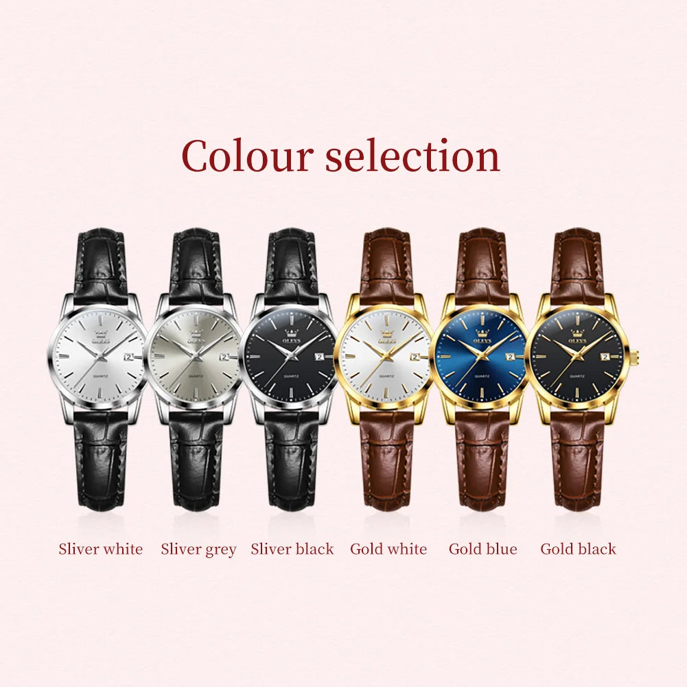 OLEVS 6898 Women Watch Original Quartz Watches Waterproof Luminous Date Watch Bracelet Set Ladies' Gift 2026 New Color Reloj