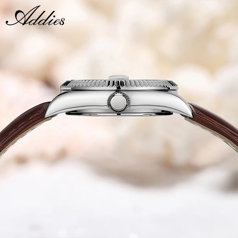 Addies 585 Quartz Woman's Watch 28mm High Quality Sapphire Glass 50m Waterproof Dive Stainless Steel Business Ladies Watches